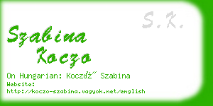 szabina koczo business card